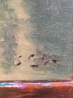 View of the Lake, French Impressionist Landscape, Oil Painting, Signed