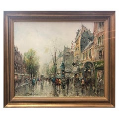 French School-Paris Street Scene Antique French School-Paris Street Scene