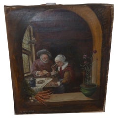 French School, "Peasants at the Table, " 1896