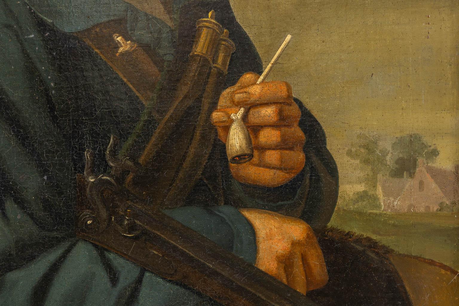 Französische Schule, Porträt eines Revolutionärs, Öl auf Leinwand, erste Hälfte des 19. Jahrhunderts, In dem französischen historischen Roman Les Misérables von Victor Hugo spielt der Juniaufstand, auch bekannt als Pariser Aufstand von 1832, eine