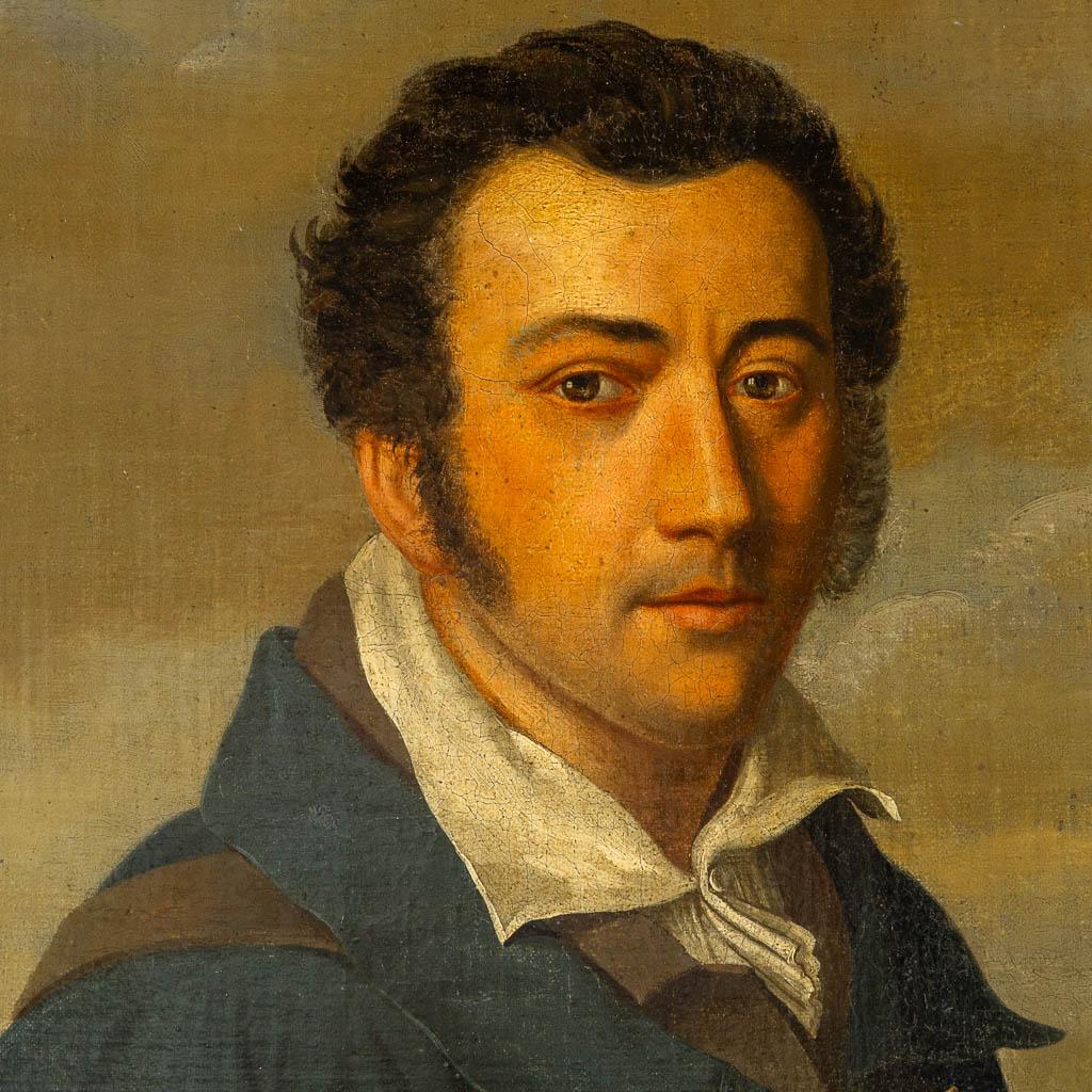 Französische Schule, Porträt eines Revolutionärs, Öl auf Leinwand Erste Hälfte 19. (19. Jahrhundert) im Angebot