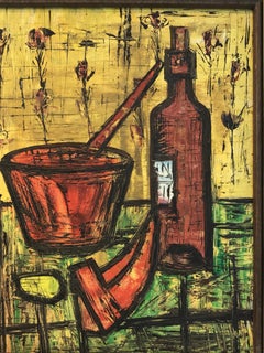 French School Still Life in the Manner of Bernard Buffet