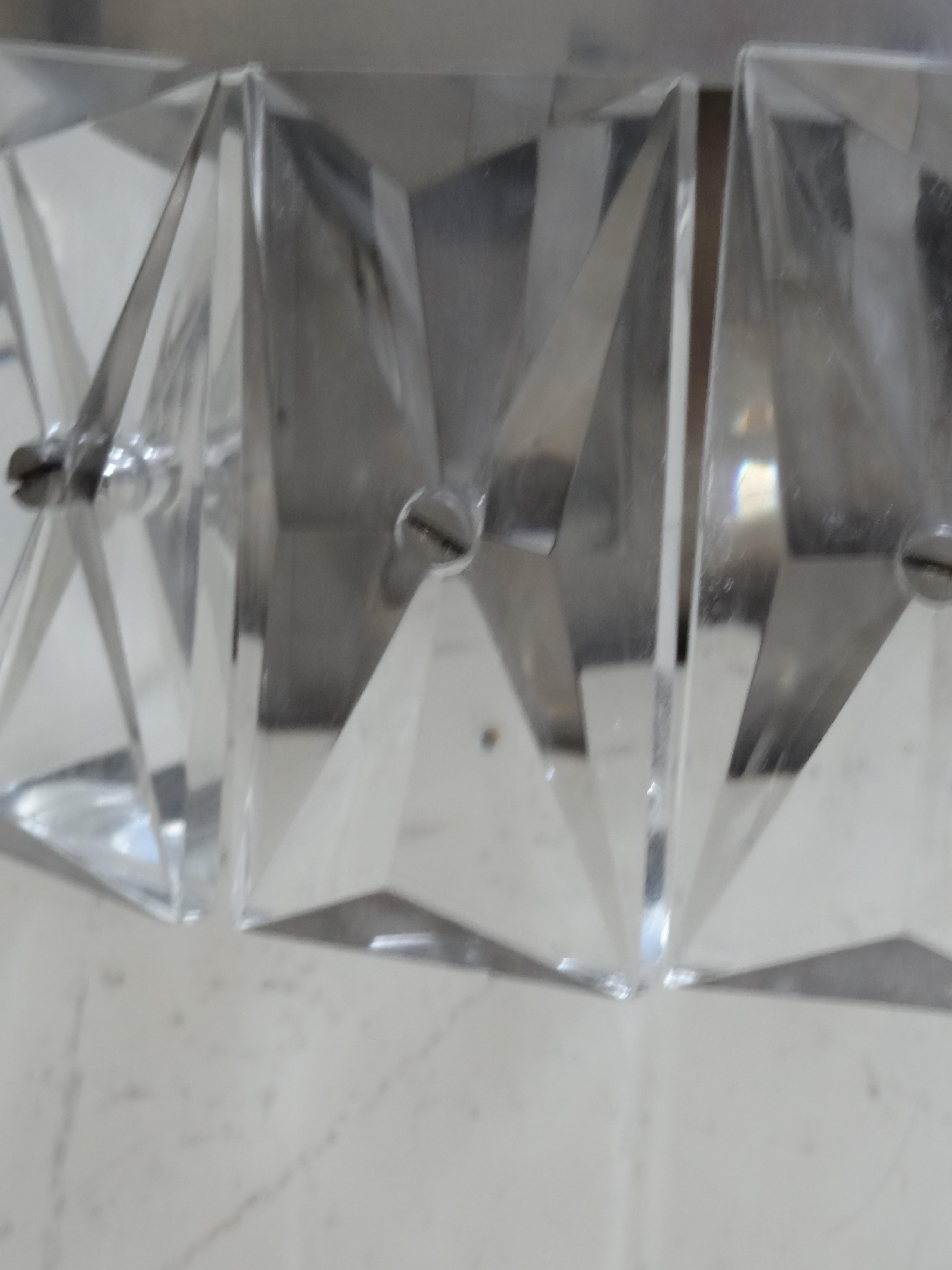 French Sconce in Crystal and chrome For Sale 5