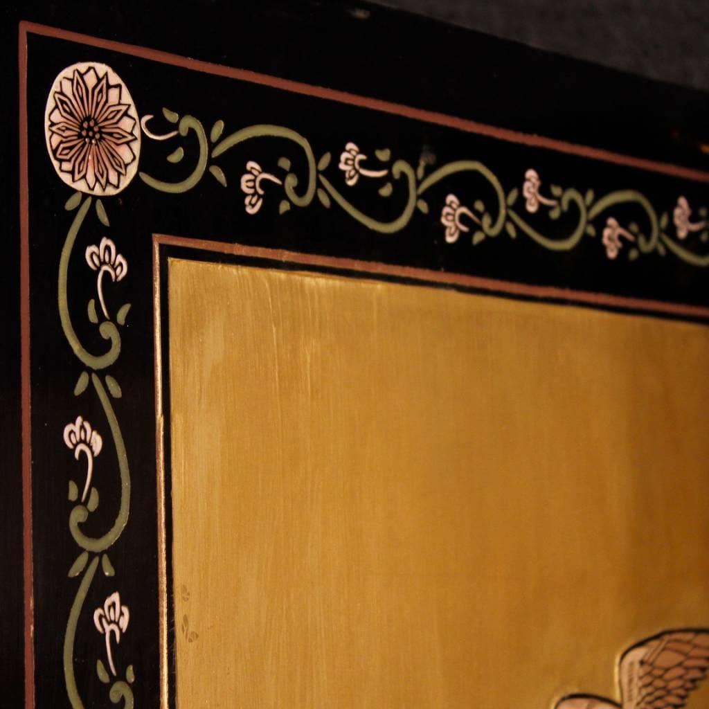Chinese Screen in Lacquered and Painted Chinoiserie Wood from 20th Century 3