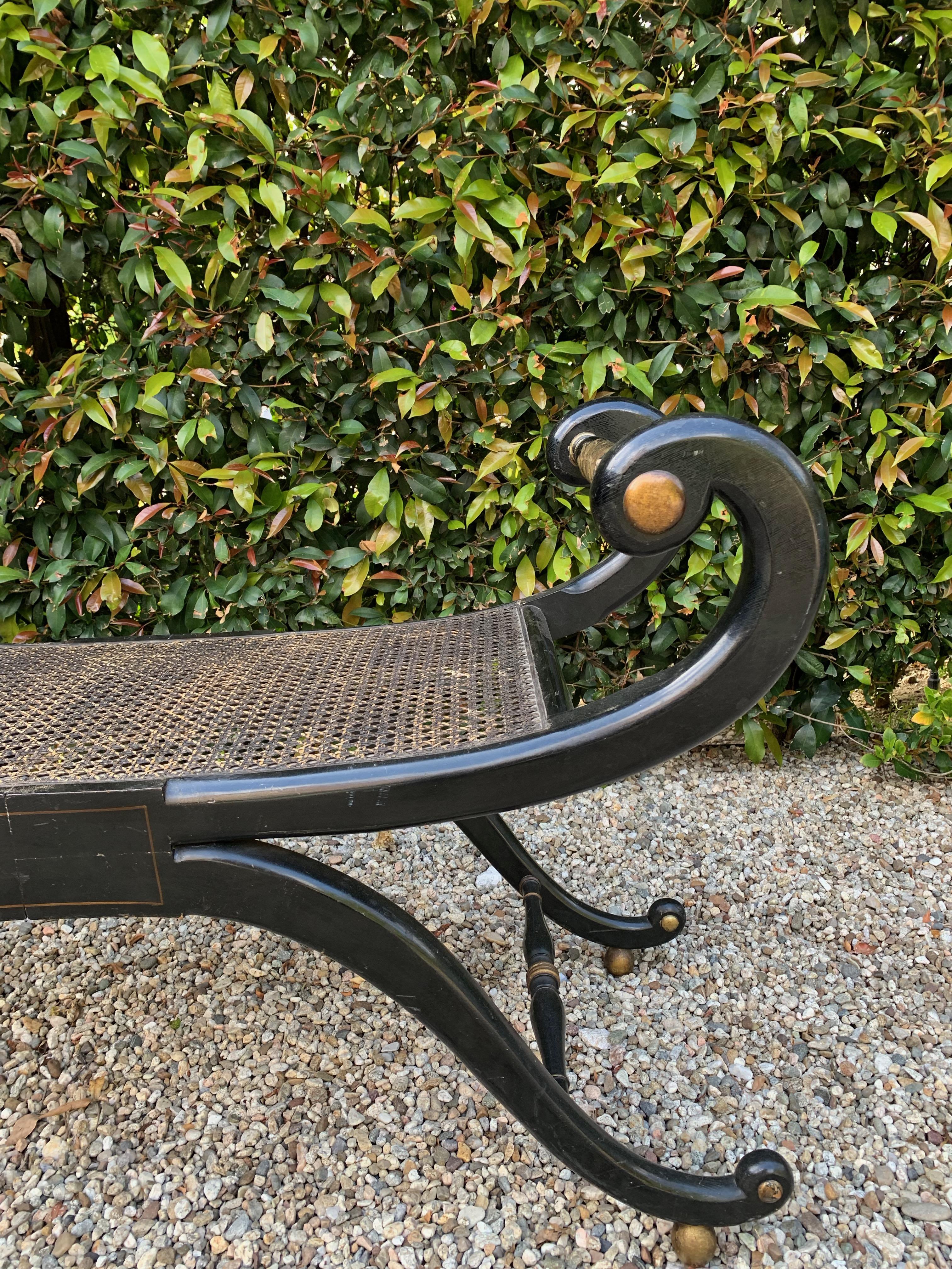 French Scroll Arm Regency Gilt Bench In Good Condition In Los Angeles, CA