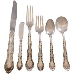 French Scroll by Alvin Sterling Silver Flatware Set Service 36 Pieces Dinner