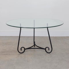 French Scroll Iron and Glass Coffee Table