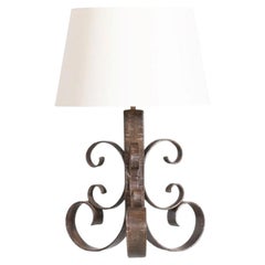 French Scrolled Iron Table Lamp c. 1950s