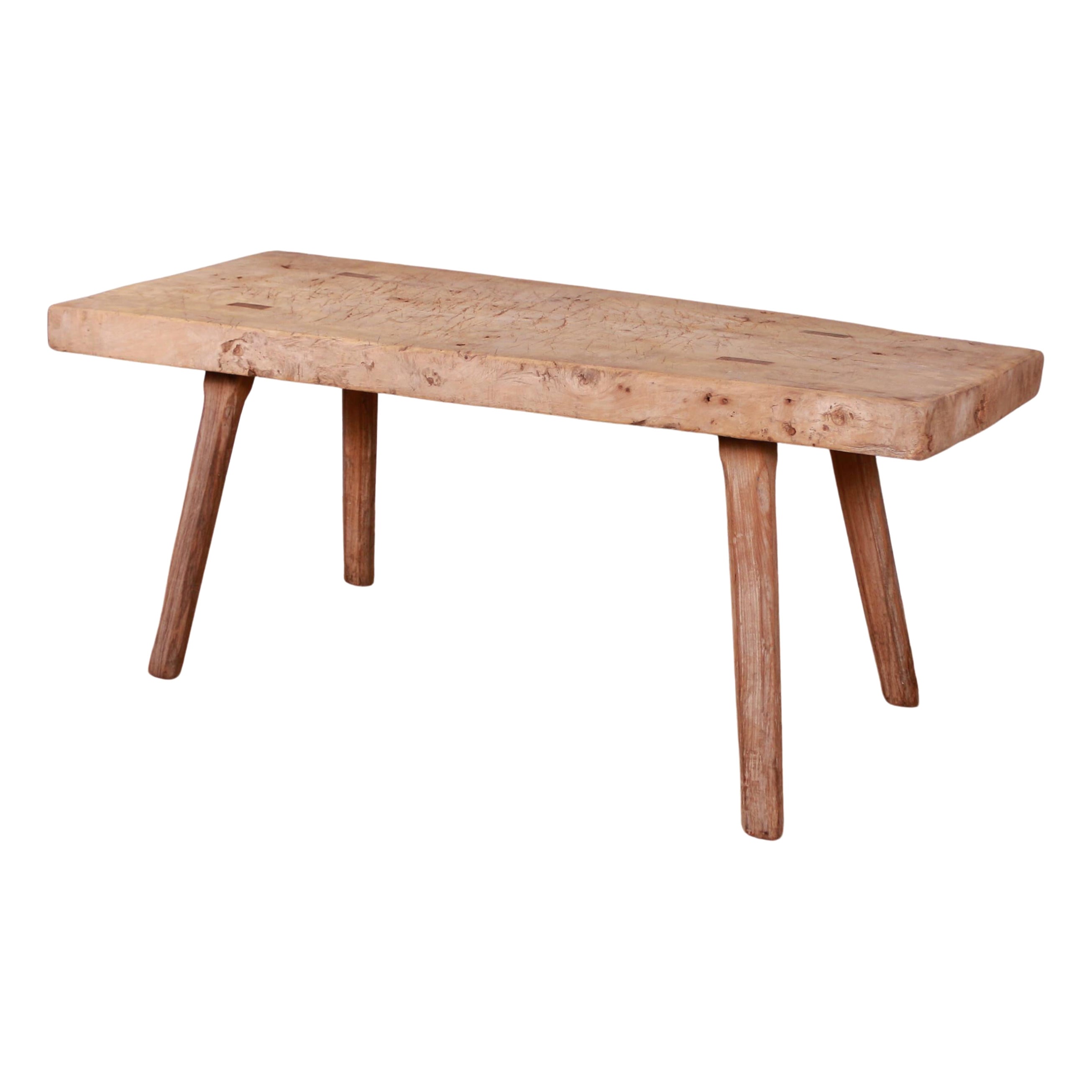 Mesa caballete de sicomoro y olmo frotados a la francesa en venta