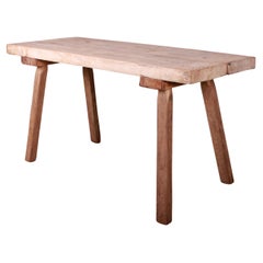 French Scrubbed Sycamore and Elm Trestle Table