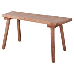 French Scrubbed Sycamore and Elm Trestle Table