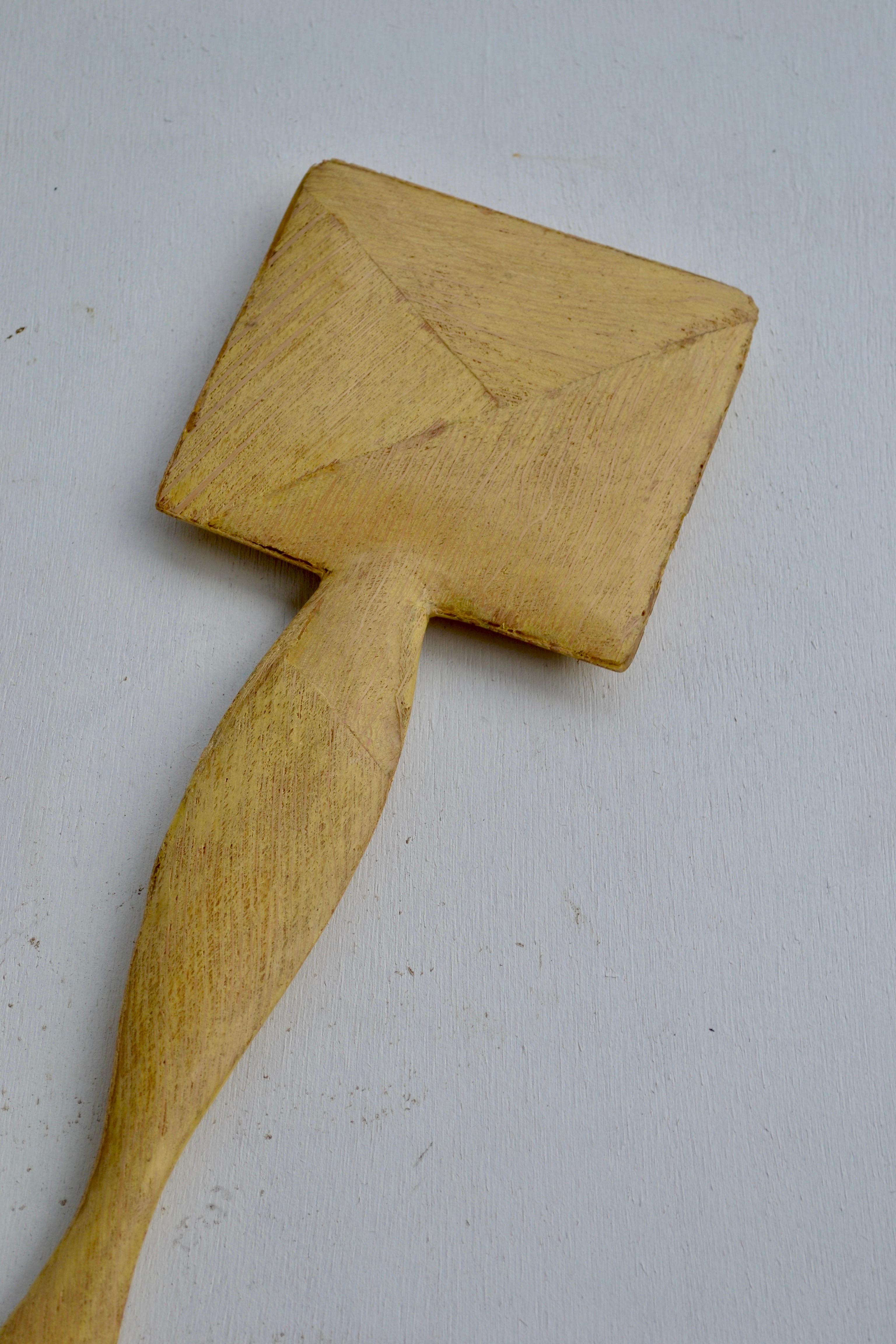 French Sculpted Wooden Hand Mirror, 1950s For Sale 2