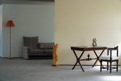 Skulpturaler Schreibtisch im Barockstil aus gebeizter Kiefer, frühes 20. Jahrhundert