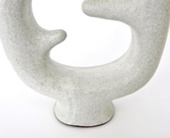 French Sculptural Ceramic Vase with Highly Textured White Glaze