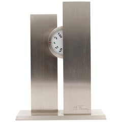 French Sculptural circa 1970s Stainless Steel Nycthemeral Clock by Michel Fleury