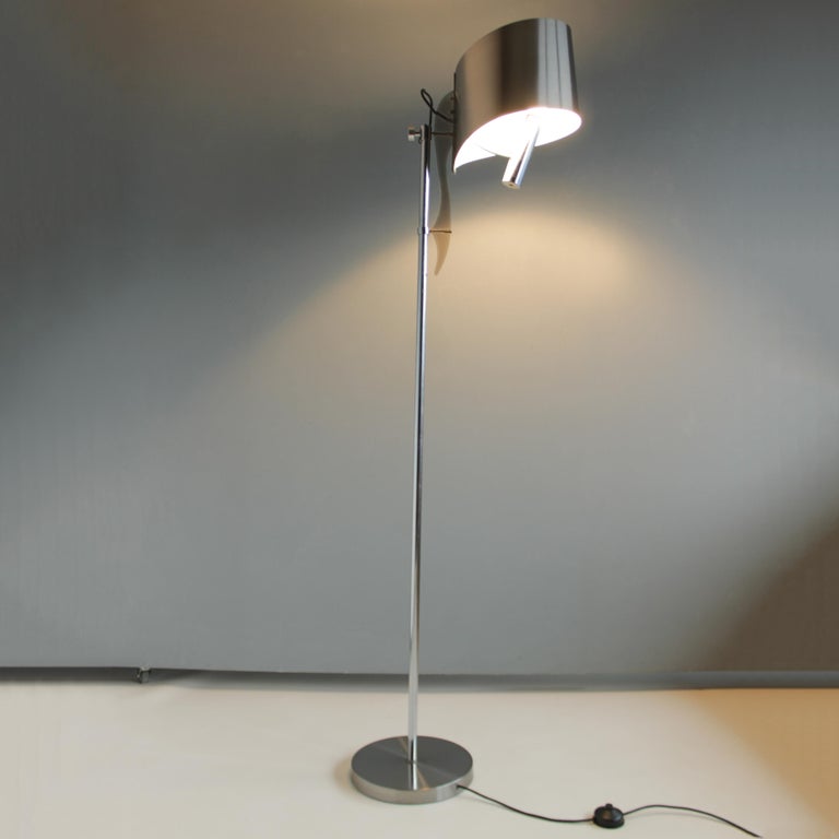 Steel French Sculptural Floor Lamp by Maison Charles For Sale