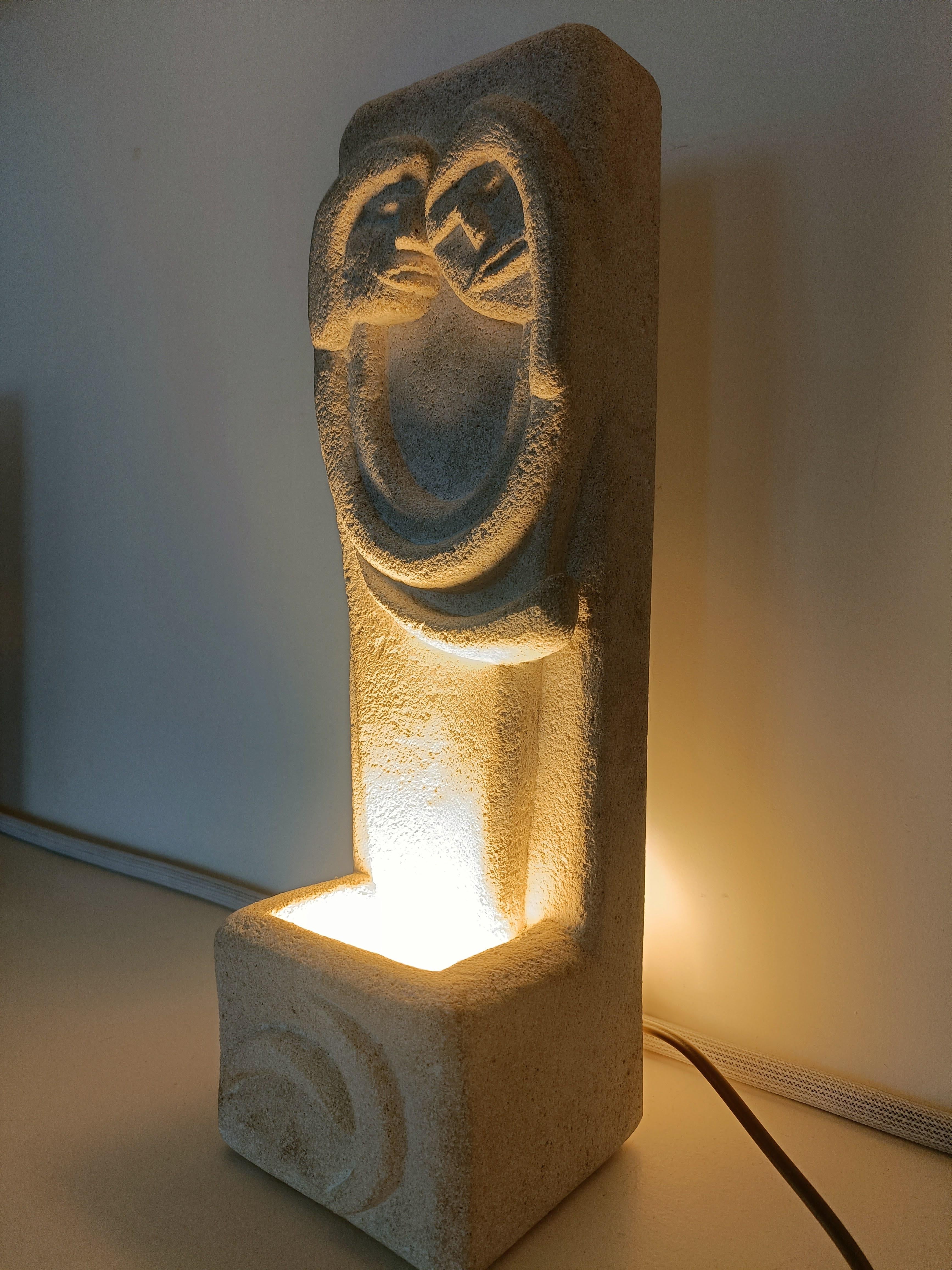 French Sculptural Lamp circa 1970 from Albert Tormos, France, 1970s For Sale 4