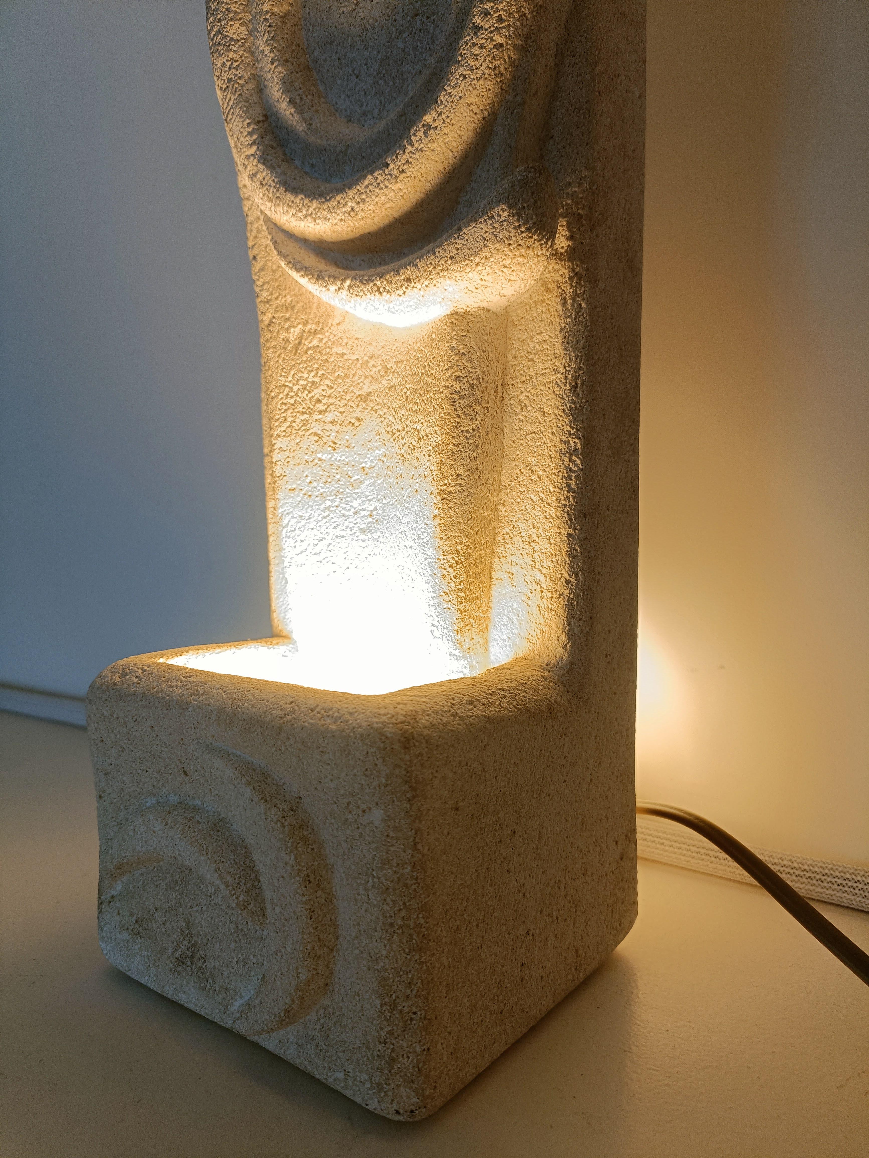 French Sculptural Lamp circa 1970 from Albert Tormos, France, 1970s For Sale 1