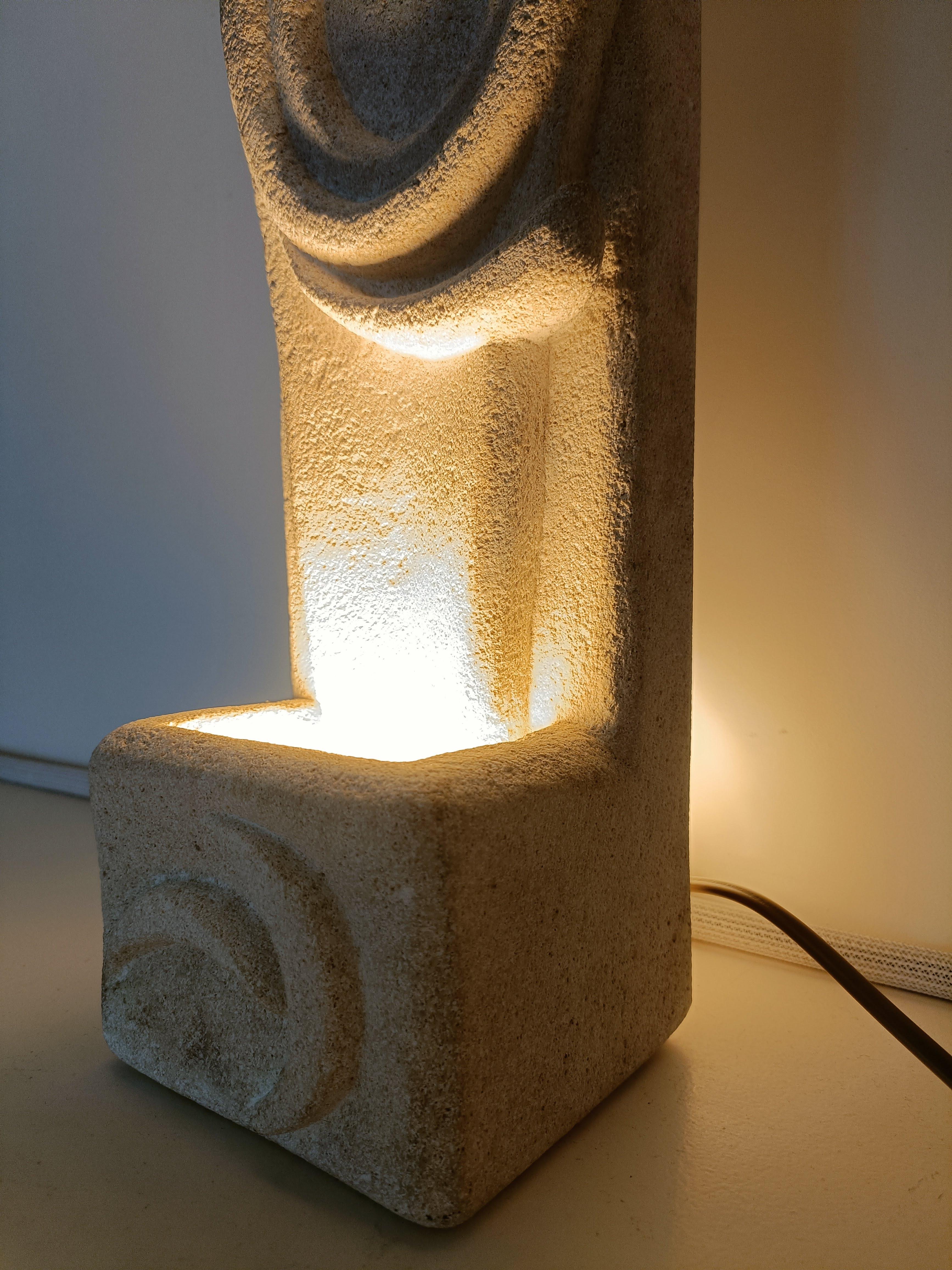 French Sculptural Lamp circa 1970 from Albert Tormos, France, 1970s For Sale 2