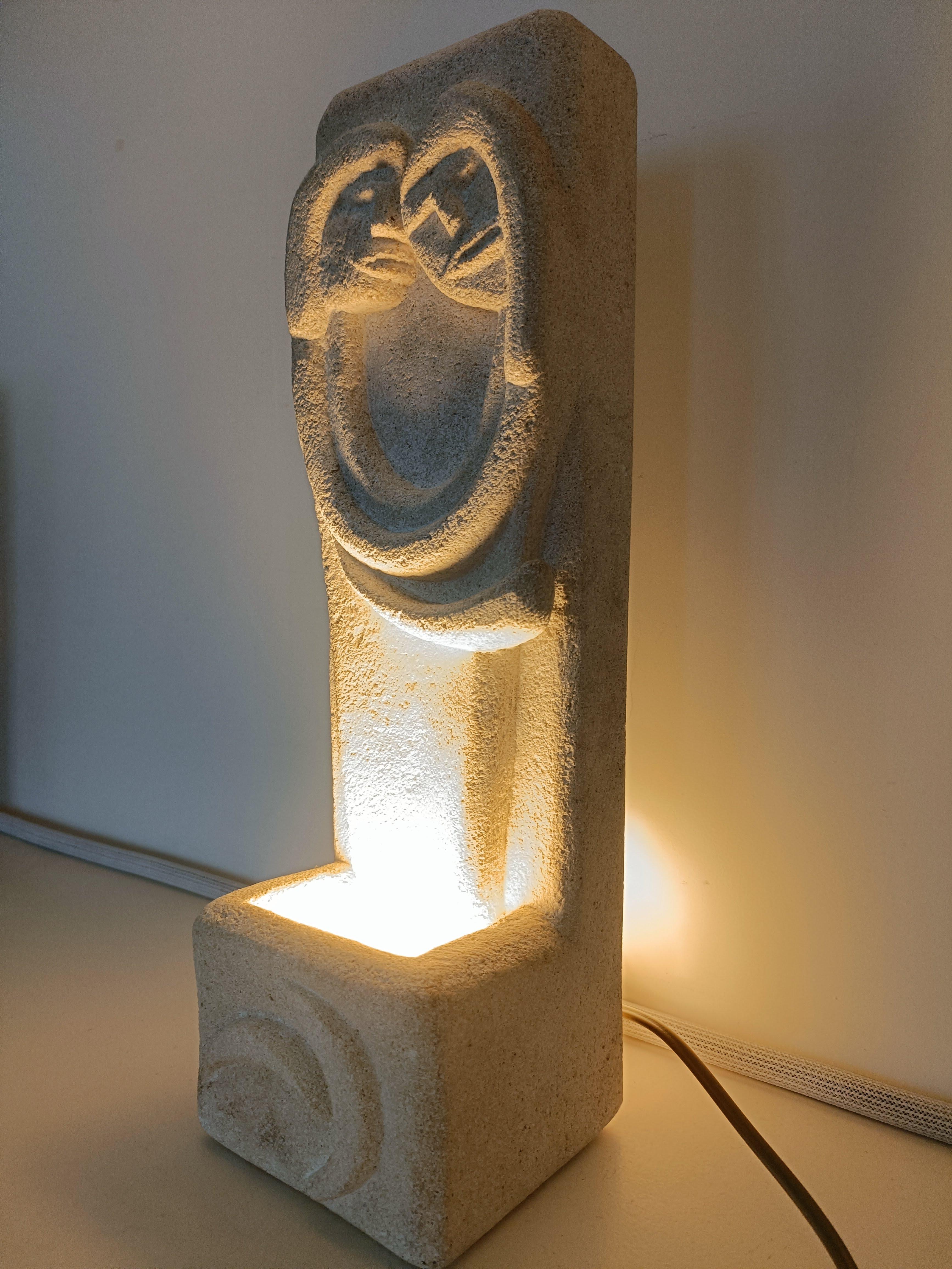 French Sculptural Lamp circa 1970 from Albert Tormos, France, 1970s For Sale 3