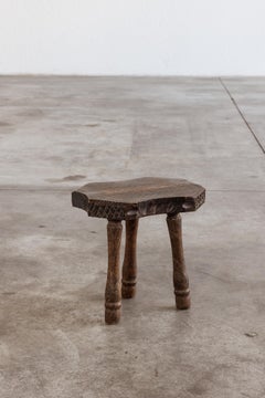 French Sculptural Primitive Stool, 1960