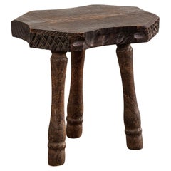 French Sculptural Primitive Stool, 1960