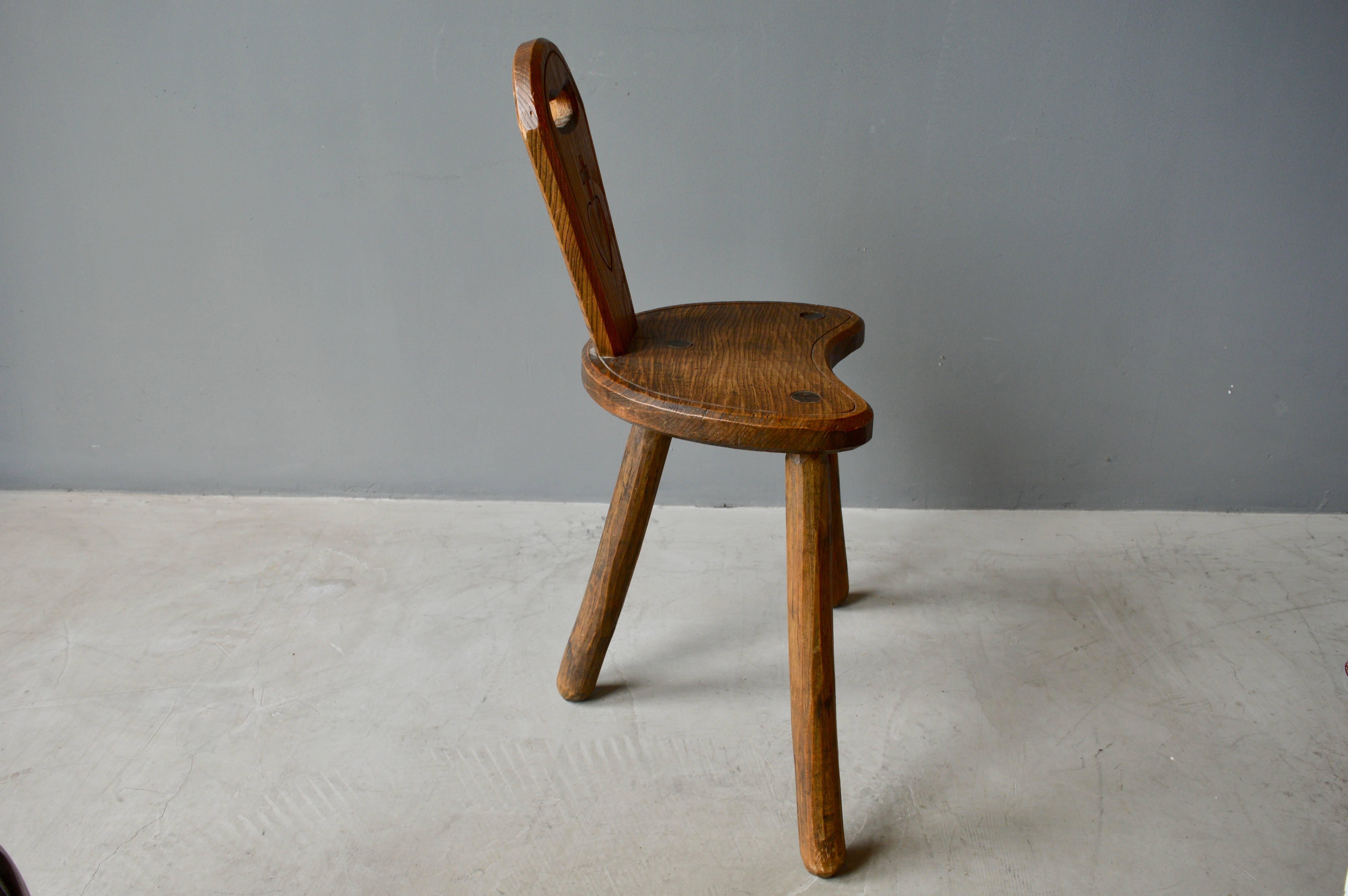 French Sculptural Wood Chair 2