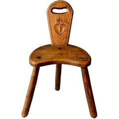 French Sculptural Wood Chair