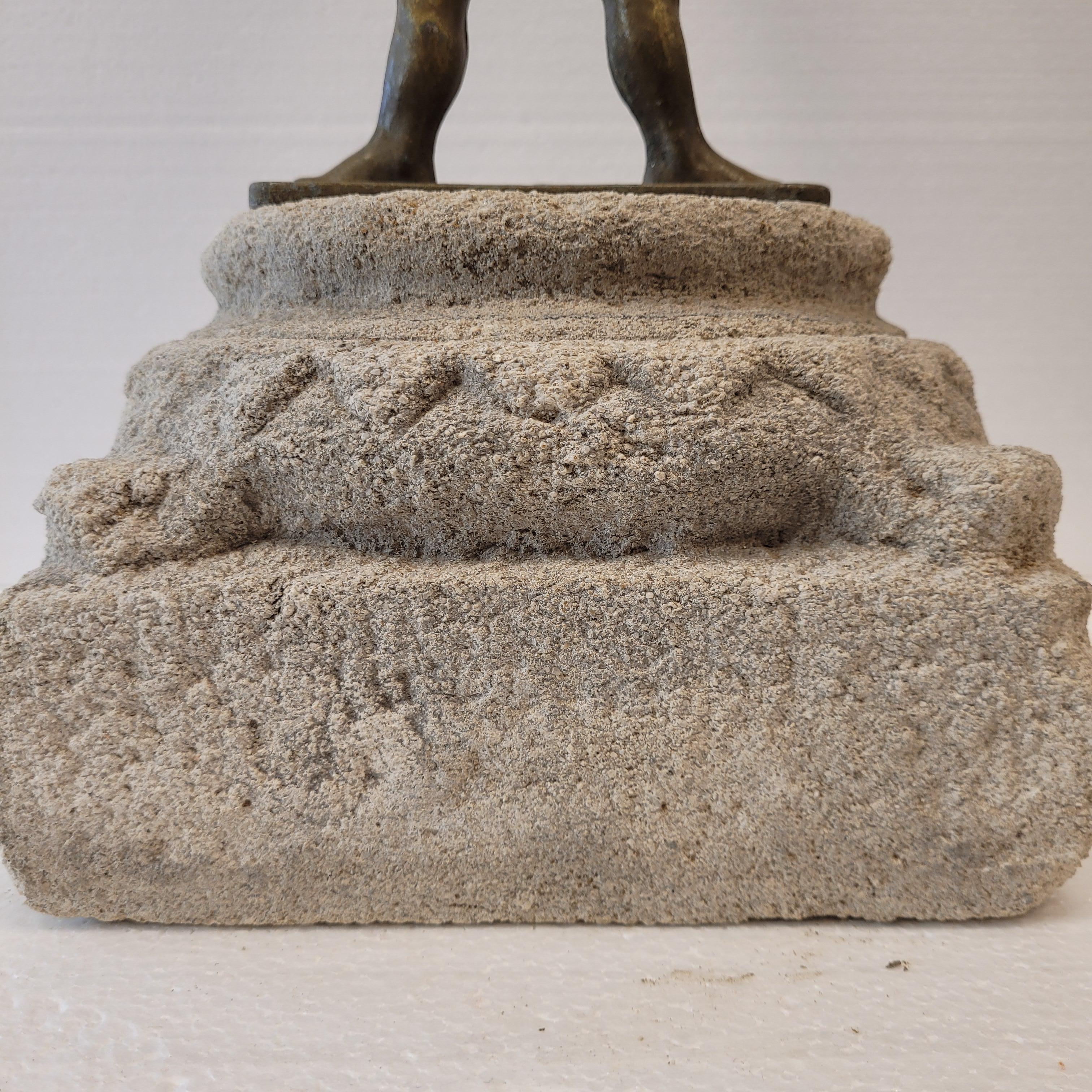 French Sculpture “Armilar sundial”, bronze and stone, mid-s. XX 12