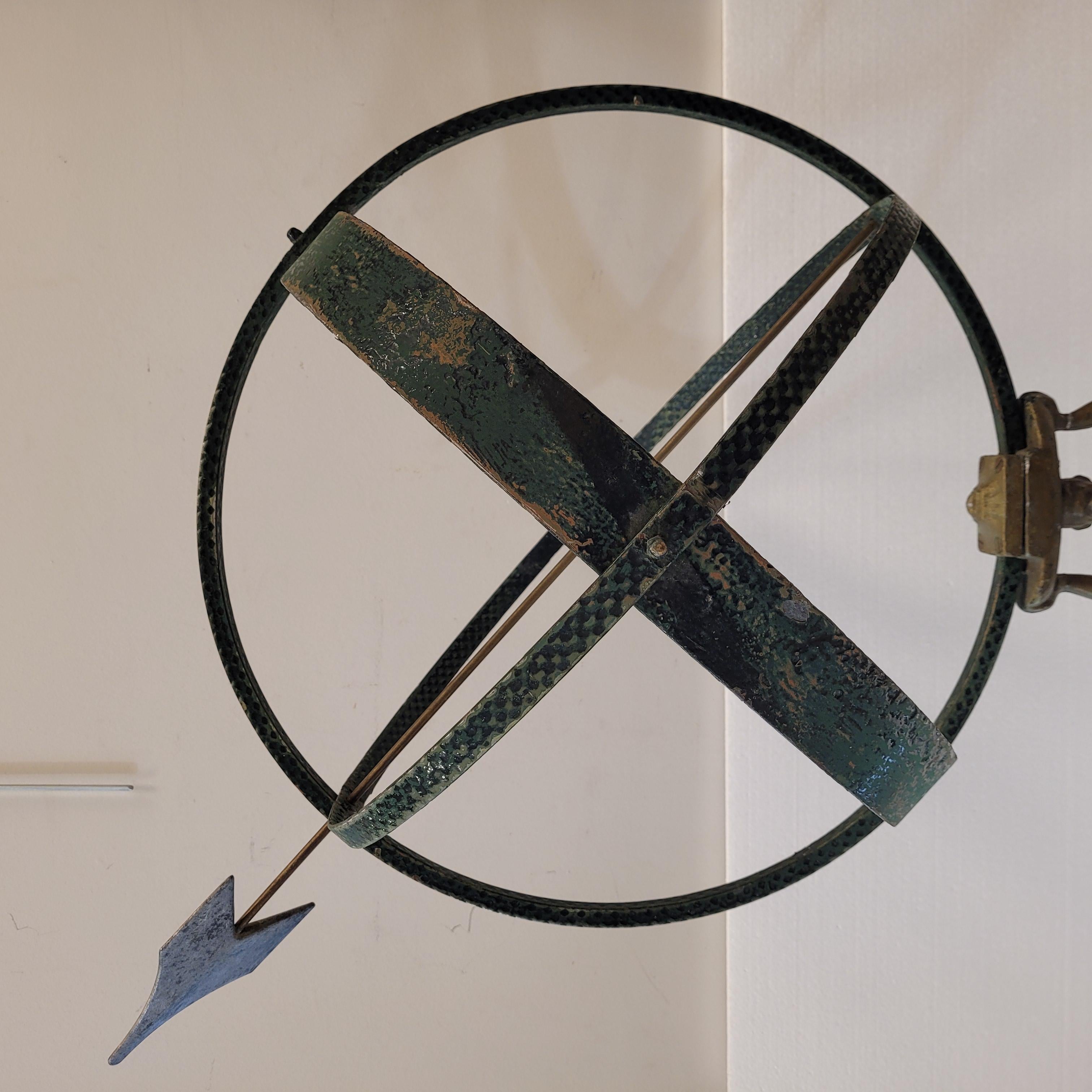 French Sculpture “Armilar sundial”, bronze and stone, mid-s. XX In Good Condition In VALLADOLID, ES