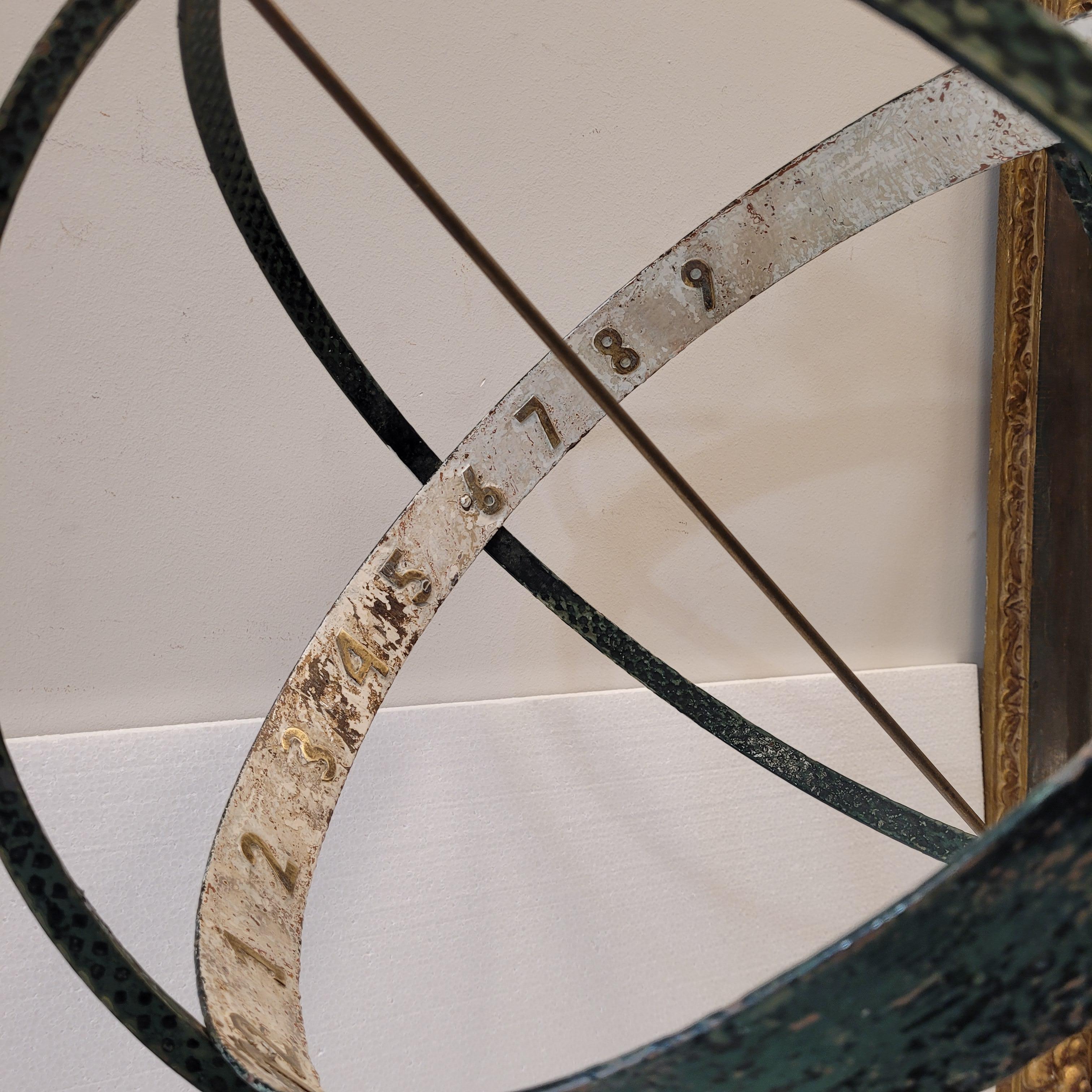 French Sculpture “Armilar sundial”, bronze and stone, mid-s. XX 1