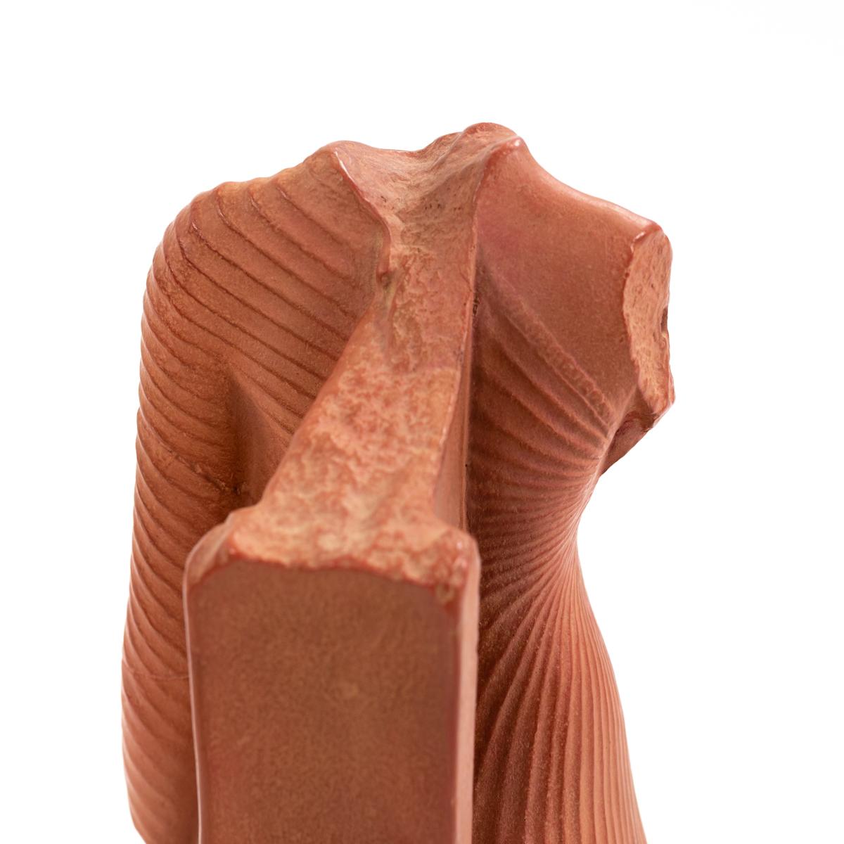 French Sculpture in Terracotta of an Antique Female Torso on Black Marble 1970s For Sale 6