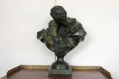 French Sculpture “Le Baiser Donné" Bronze by Jean-Antoine Houdon, 19th Century