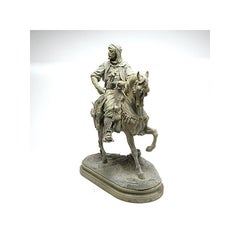 Sculpture française d'un cheval arabe, signée Barye