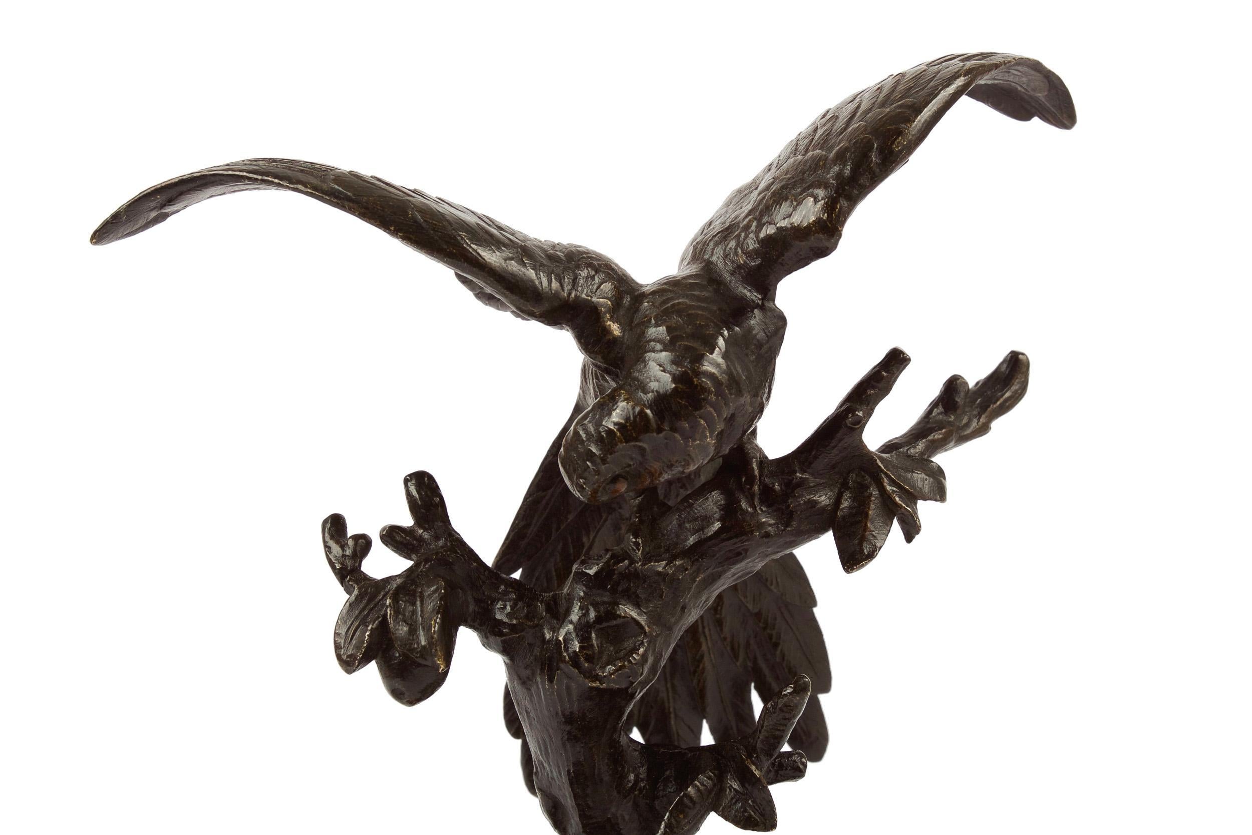 Français Sculpture française ' Parakeet on Tree ' d'après un modèle d'Antoine-Louis Barye en vente