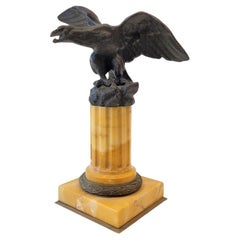 Antique French Sculpture " Porte-Montre"“Eagle wearing a watch”, bronze, Napoleon III