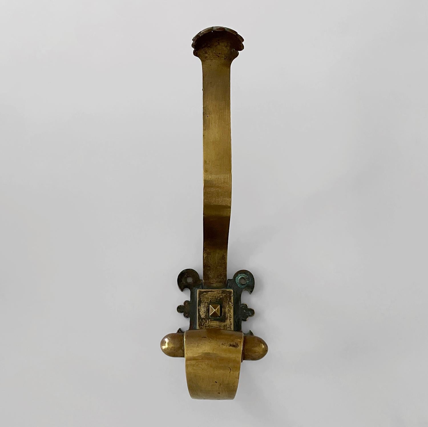 French Sculputed Aged Bronze Studded Wall Coat Hooks - 3 available For Sale 8