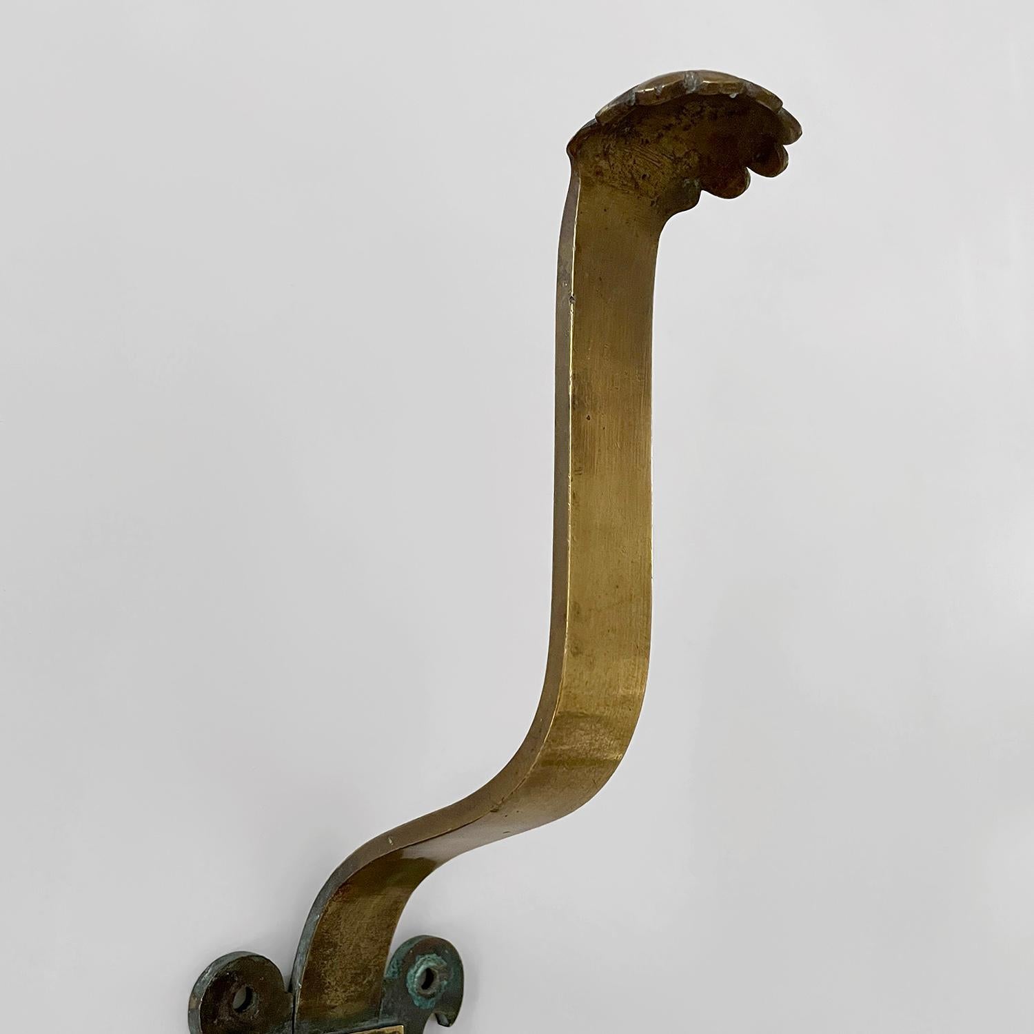 French Sculputed Aged Bronze Studded Wall Coat Hooks - 3 available For Sale 10