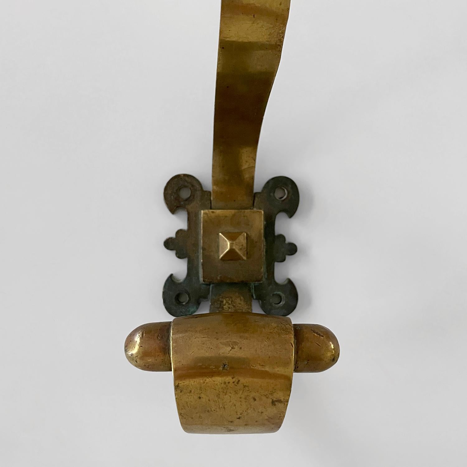 French Sculputed Aged Bronze Studded Wall Coat Hooks - 3 available For Sale 12