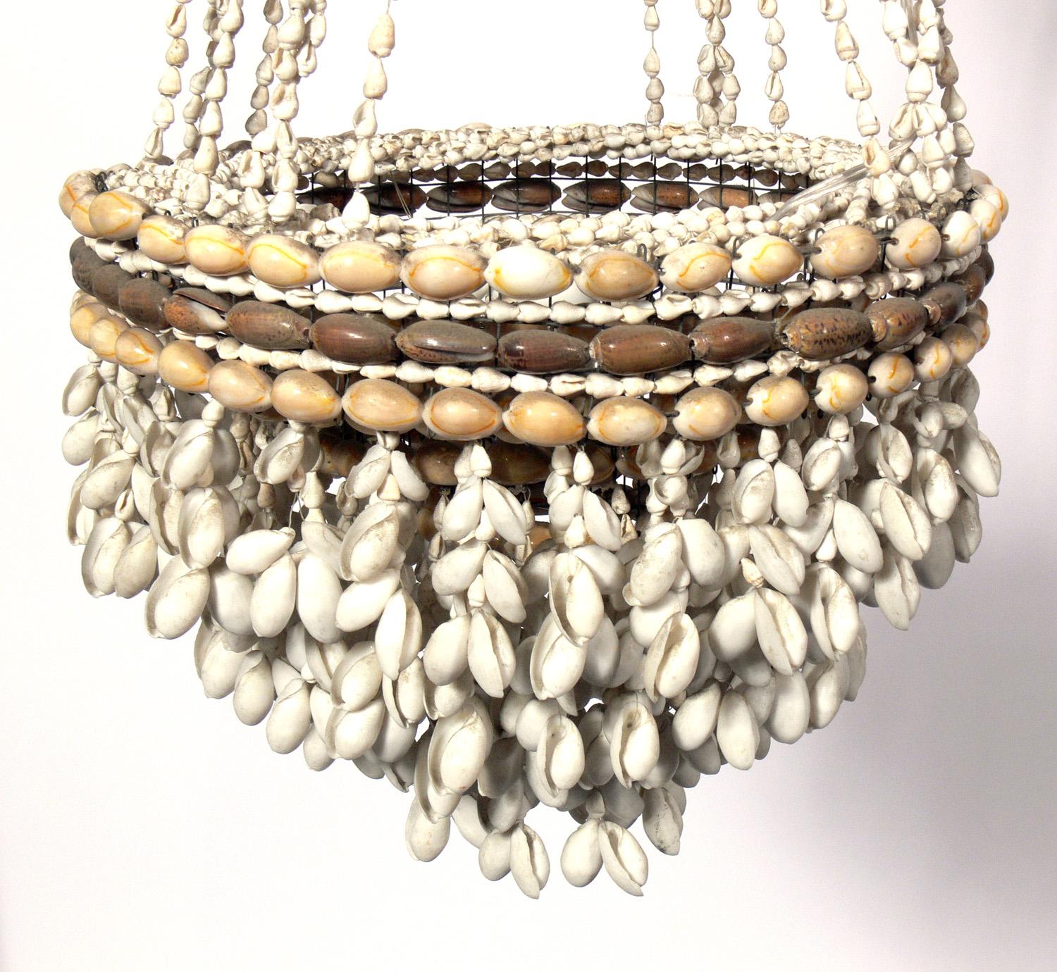 Hollywood Regency French Sea Shells Chandelier or Pendant For Sale