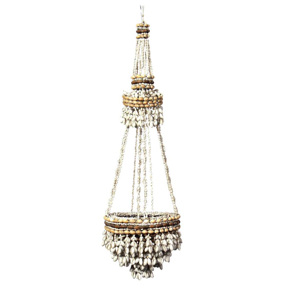 Shell Chandelie Rwith Rope Vintage Shell Chandelier For Sale at 1stDibs | shell chandelier vintage ...