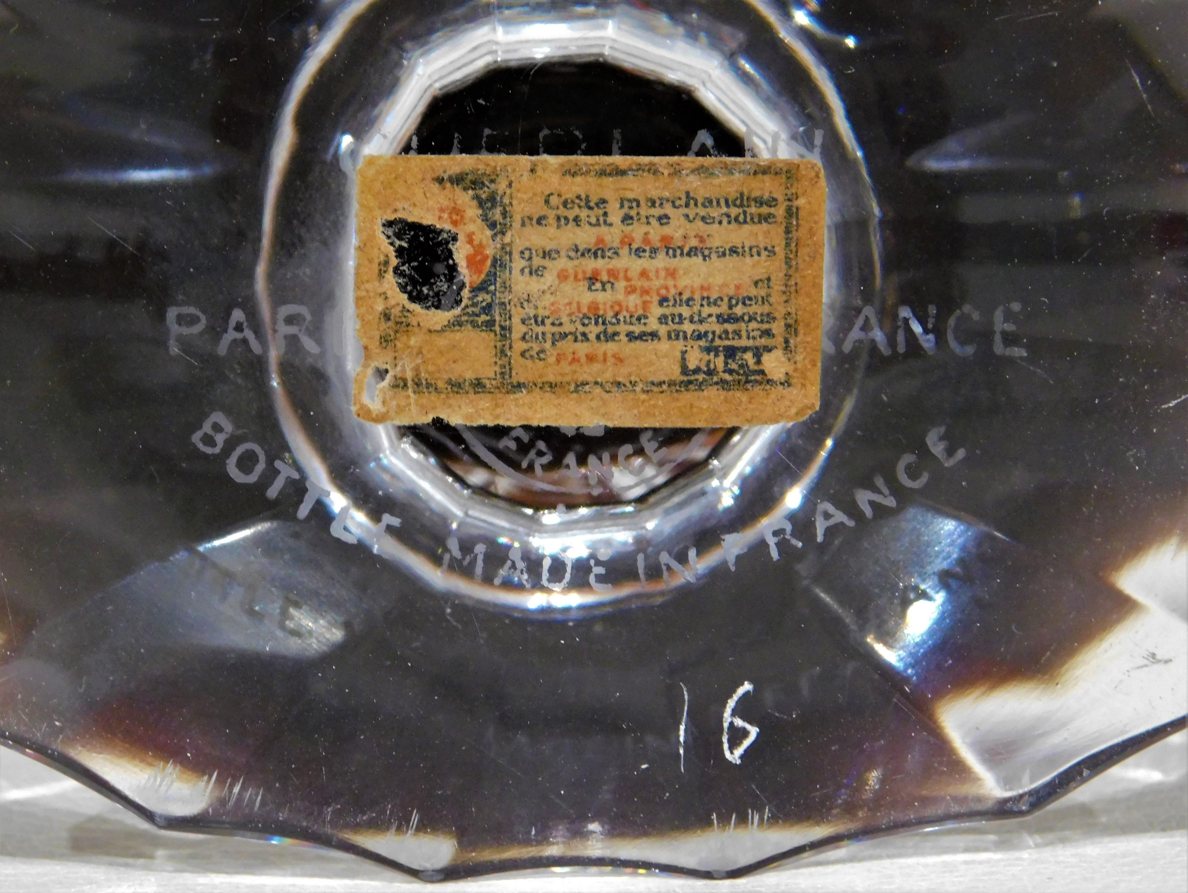 Glass French Sealed Shalimar by Guerlain Baccarat Perfume Bottle