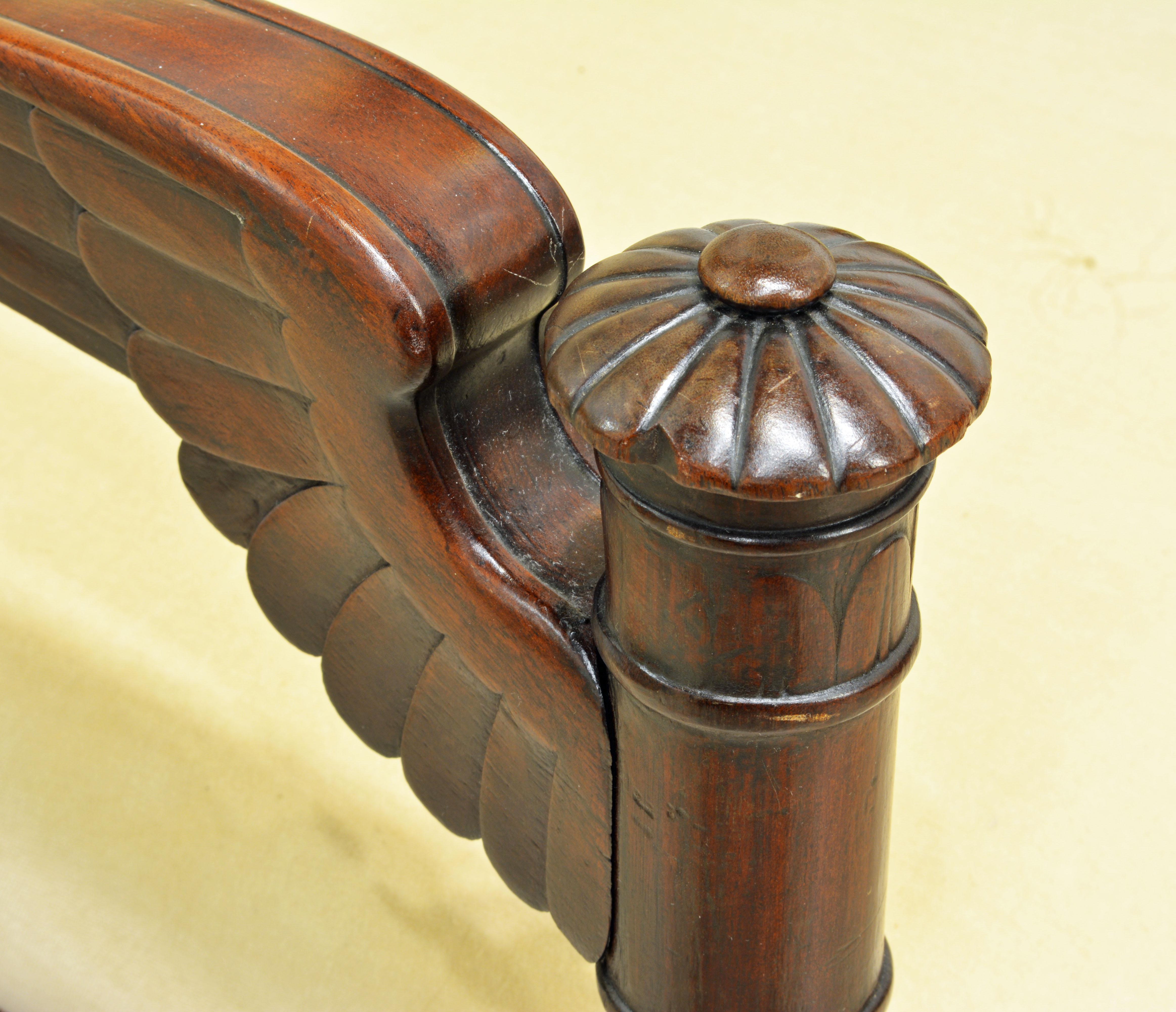 French Second Empire Eagle Wing Carved and Bronze Mounted Mahogany Armchair 3