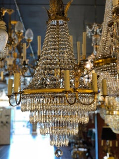 French Second Empire Gilt Bronze Chandelier with 4 x 2 Arms