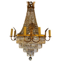 French Second Empire Gilt Bronze Chandelier with 4 x 2 Arms