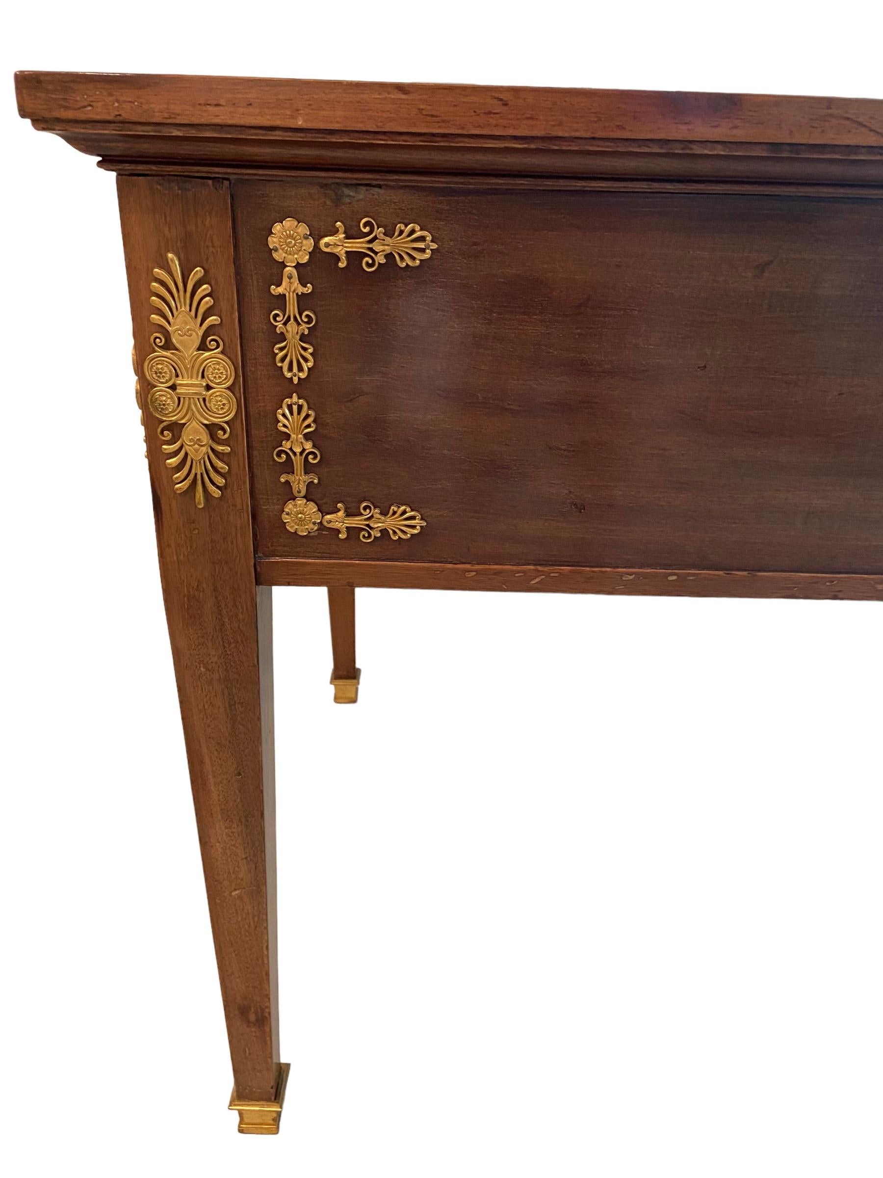 19th Century French Second Empire Mahogany Writing Desk For Sale