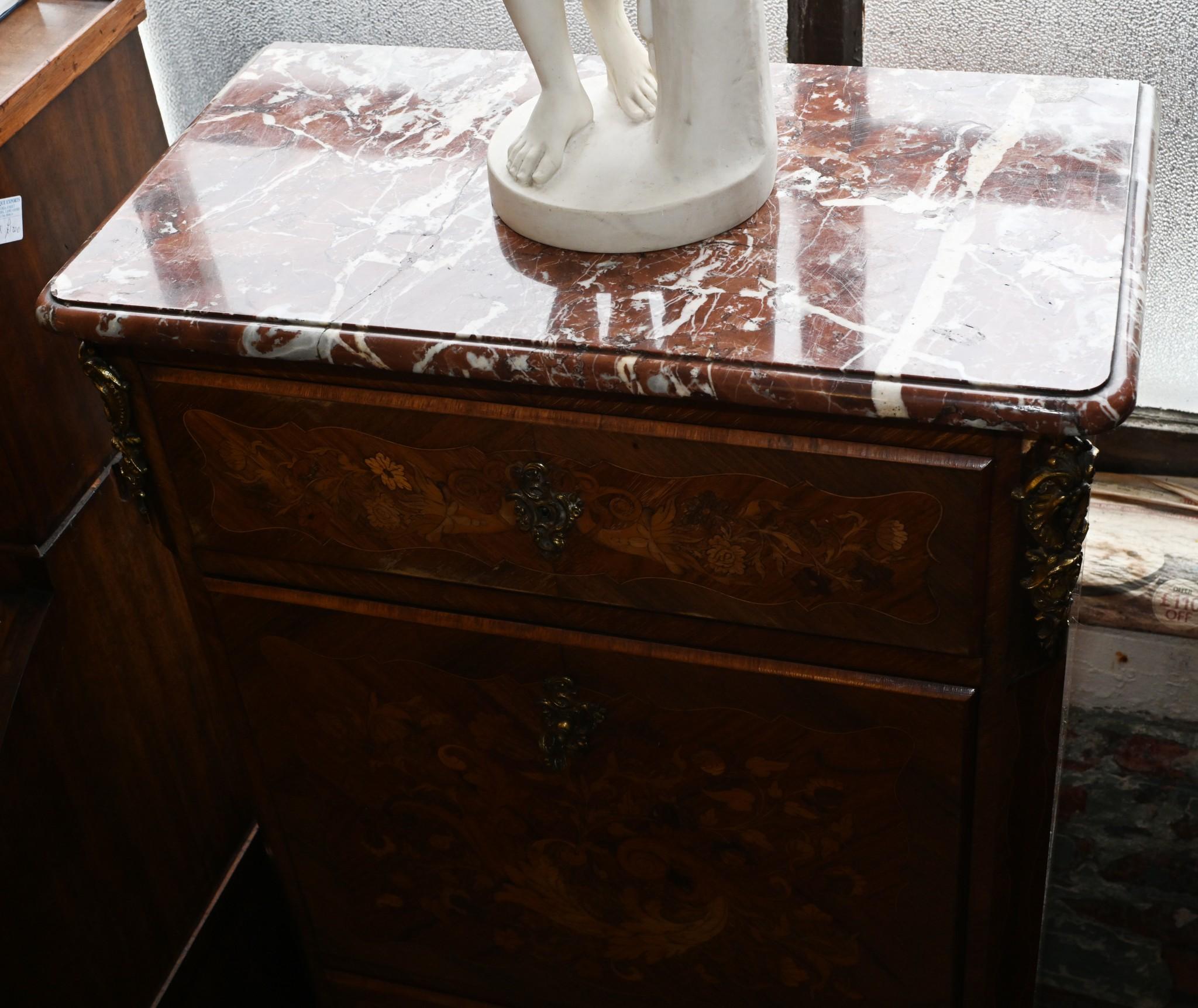 Scrivania francese Secretaire Napoleone III Intarsio 1800s in vendita 6