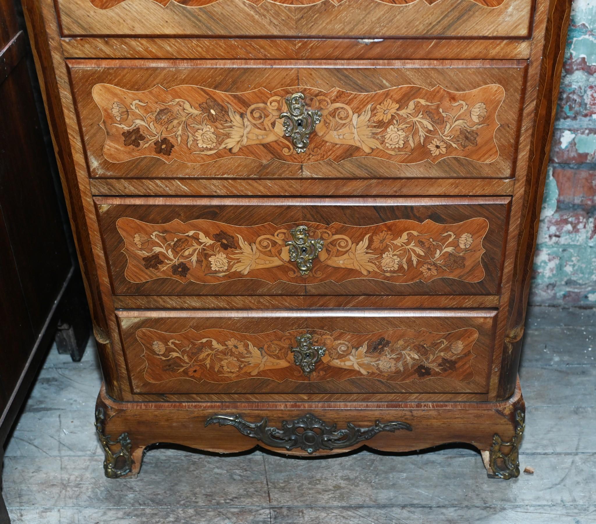 Scrivania francese Secretaire Napoleone III Intarsio 1800s In condizioni buone in vendita a Potters Bar, GB
