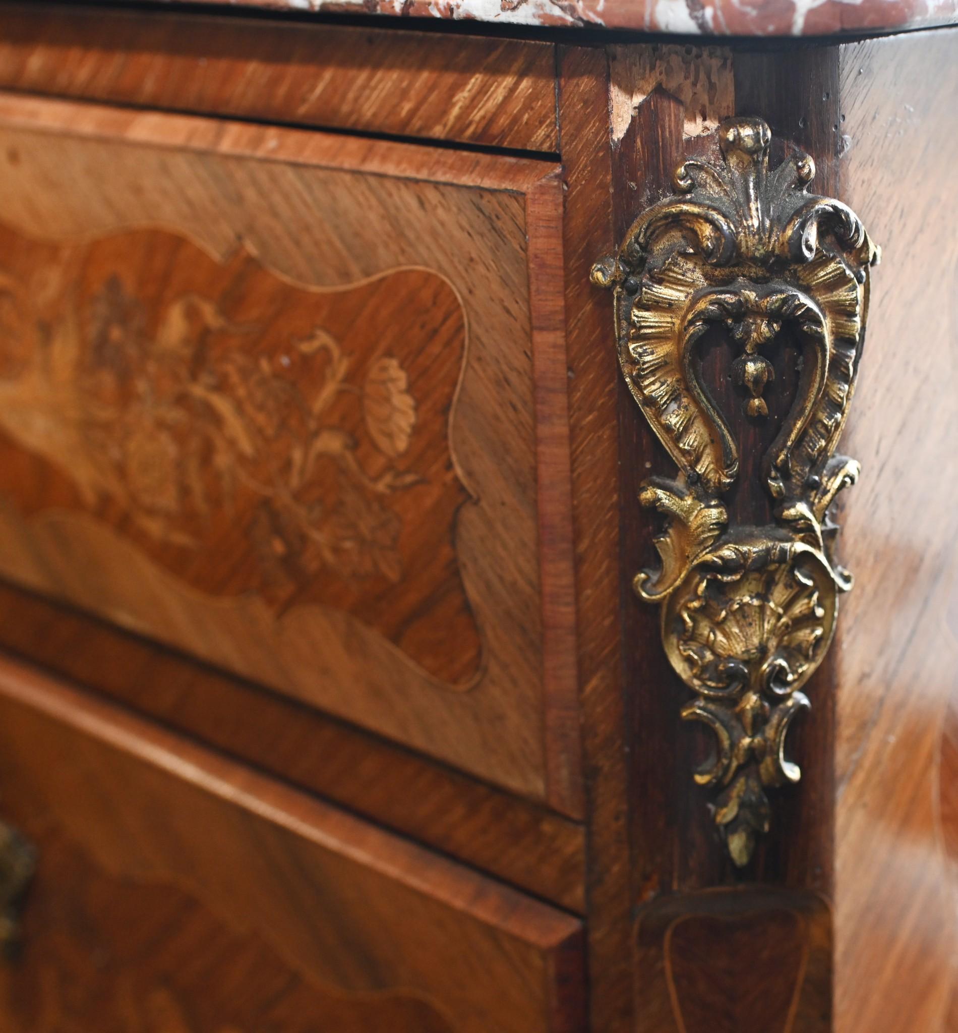 Scrivania francese Secretaire Napoleone III Intarsio 1800s in vendita 4
