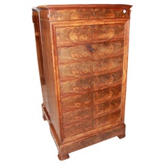 Antique French secretary desk in Louis Philippe style, made of mahogany wood from the 18